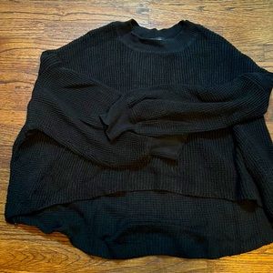 Jeanasis - Black Long Sleeve Cropped Sweater